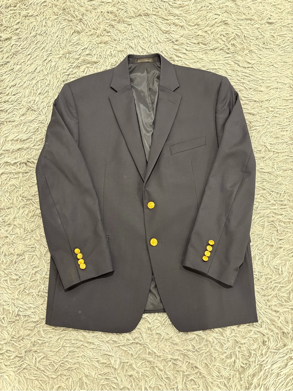 Lauren Ralph Lauren Men's Blazer Size 42S Blue Wool Gold Buttons Sports Coat